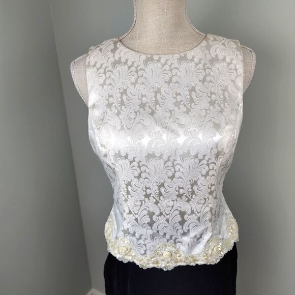 SCOTT MCCLINTOCK VINTAGE LONG EVENING DRESS SIZE 8 BLACK AND WHITE - Picture 3 of 12